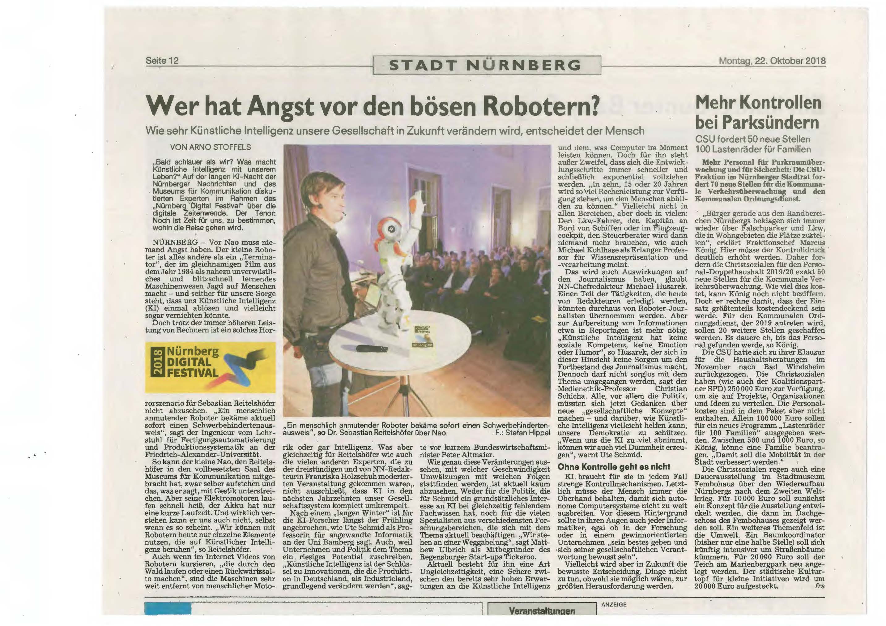 Zum Artikel "22.10.2018: Wer hat Angst vor den bösen Robotern?"