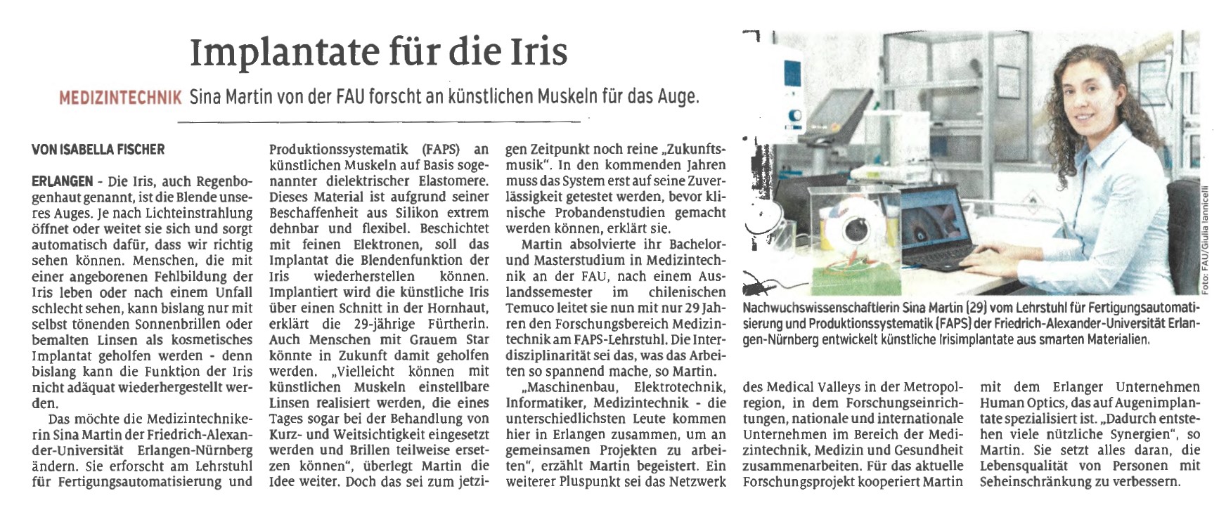 Zum Artikel "08.03.2022: Implantate für die Iris"