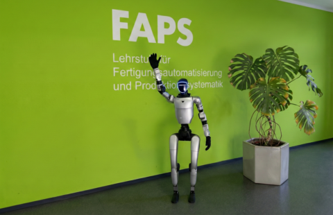Zum Artikel "01.12.2025: Humanoider Roboter G1 von Unitree verstärkt Forschungsinfrastruktur am Lehrstuhl FAPS"